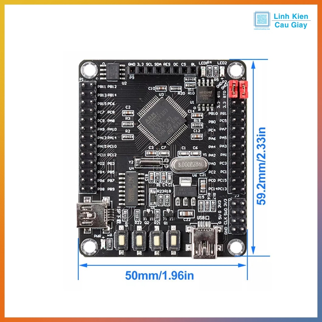 Kit phát triển STM32F103RCT6 ARM Cortex-M3 Mini