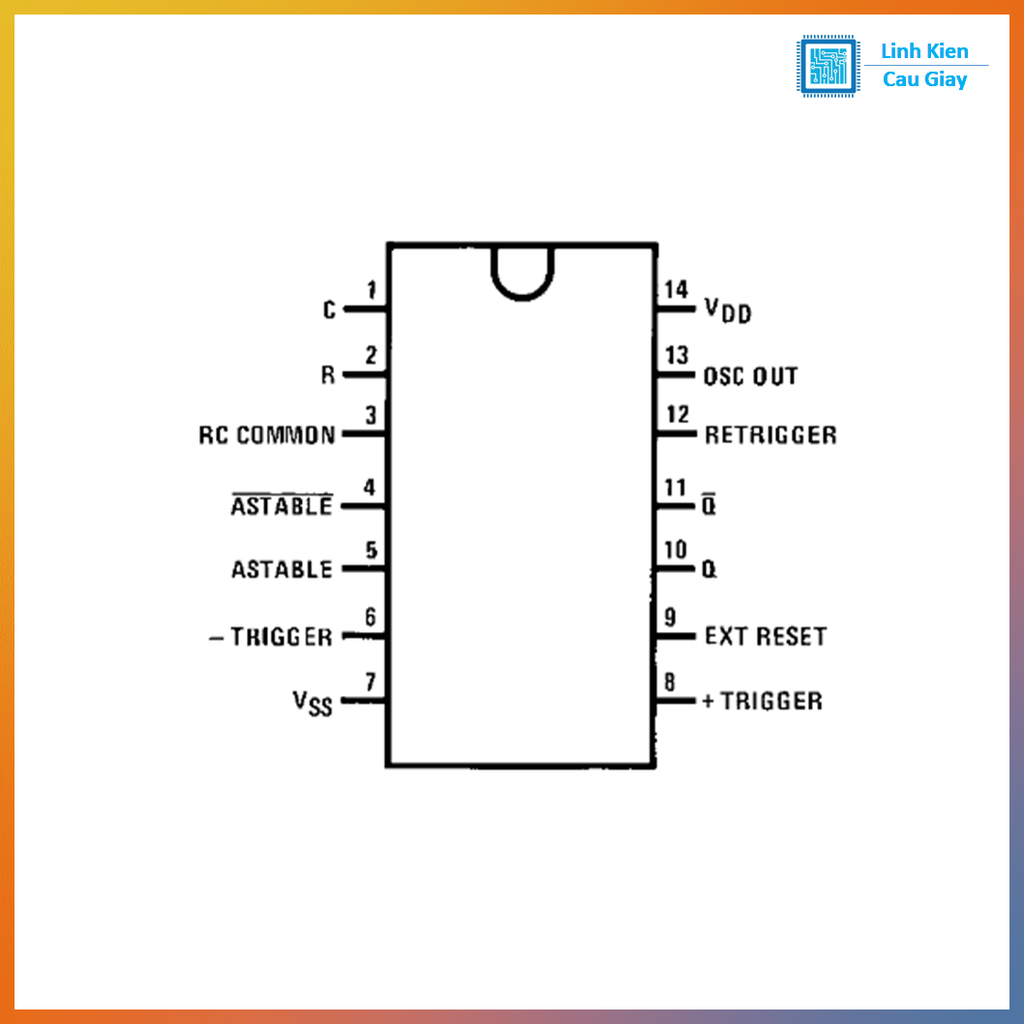 Linh kiện IC CD4047 Chân cắm DIP14