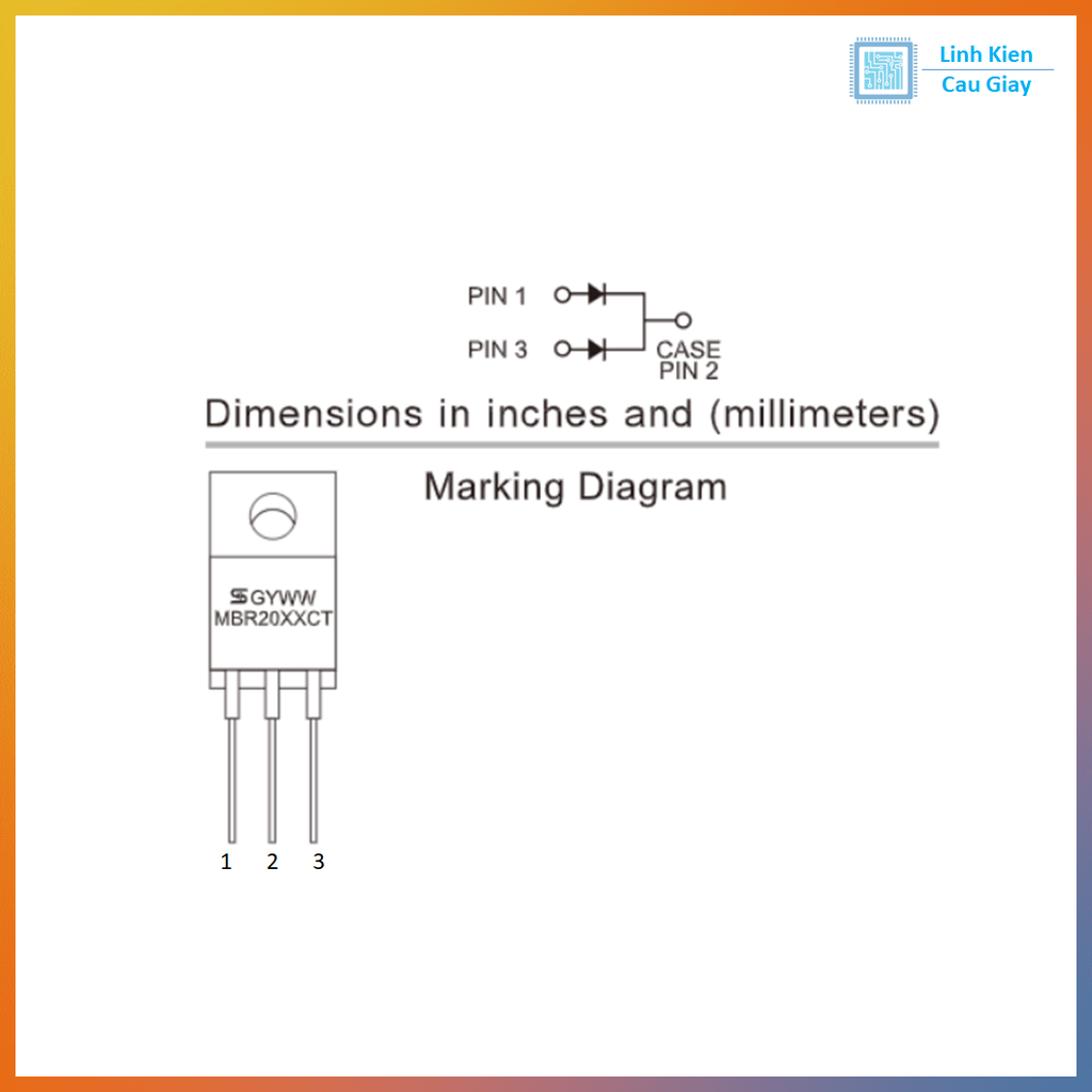 Linh kiện Diode Schottky MBR20200 20A 200V TO-220F