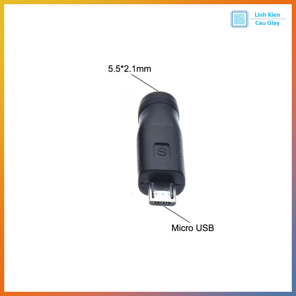 Đầu chuyển đổi Micro USB Đực sang Jack DC5.5*2.1 Cái