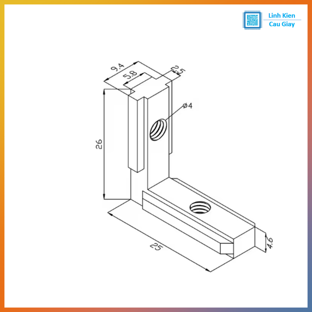 Ke Góc Vuông Chìm Nhôm 2020 - M5