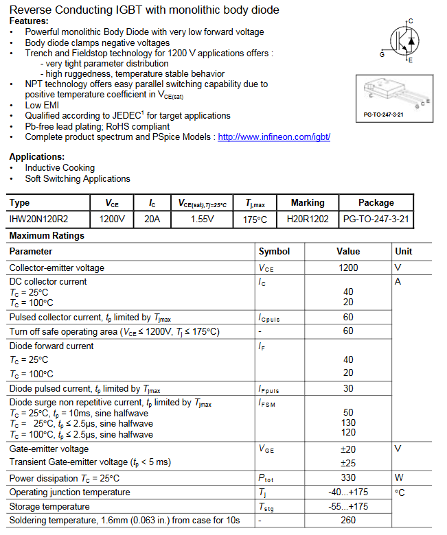 Linh kiện H20R1202 IGBT DIP TO-220