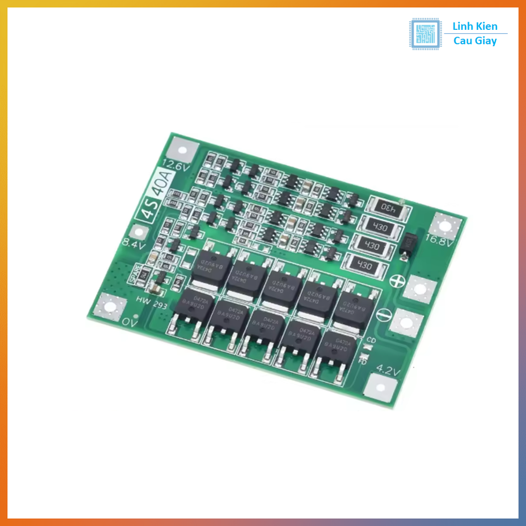 Mạch sạc và bảo vệ pin 4 Cell 40A lithium 18650