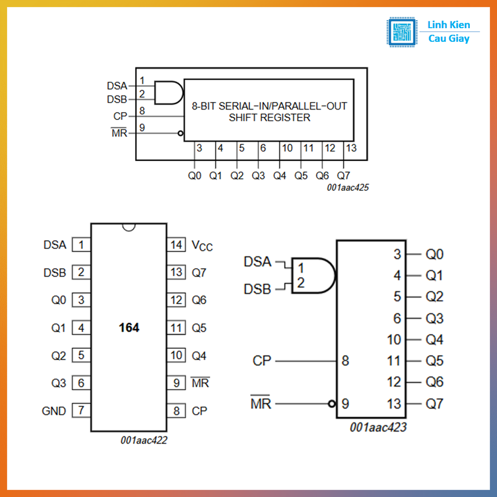Linh kiện IC 74HC164
