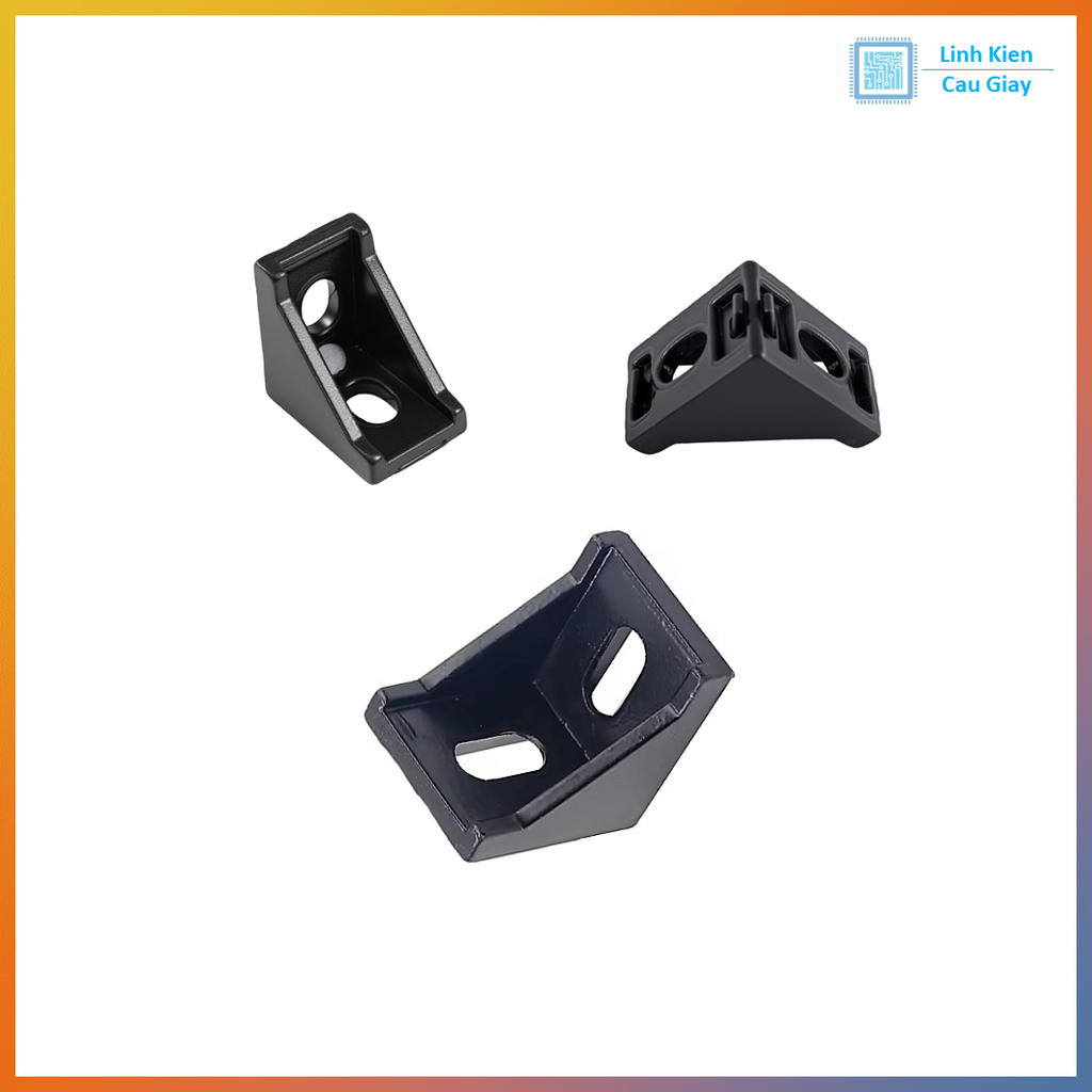 Ke góc vuông Anot đen nhôm 2020, 3030