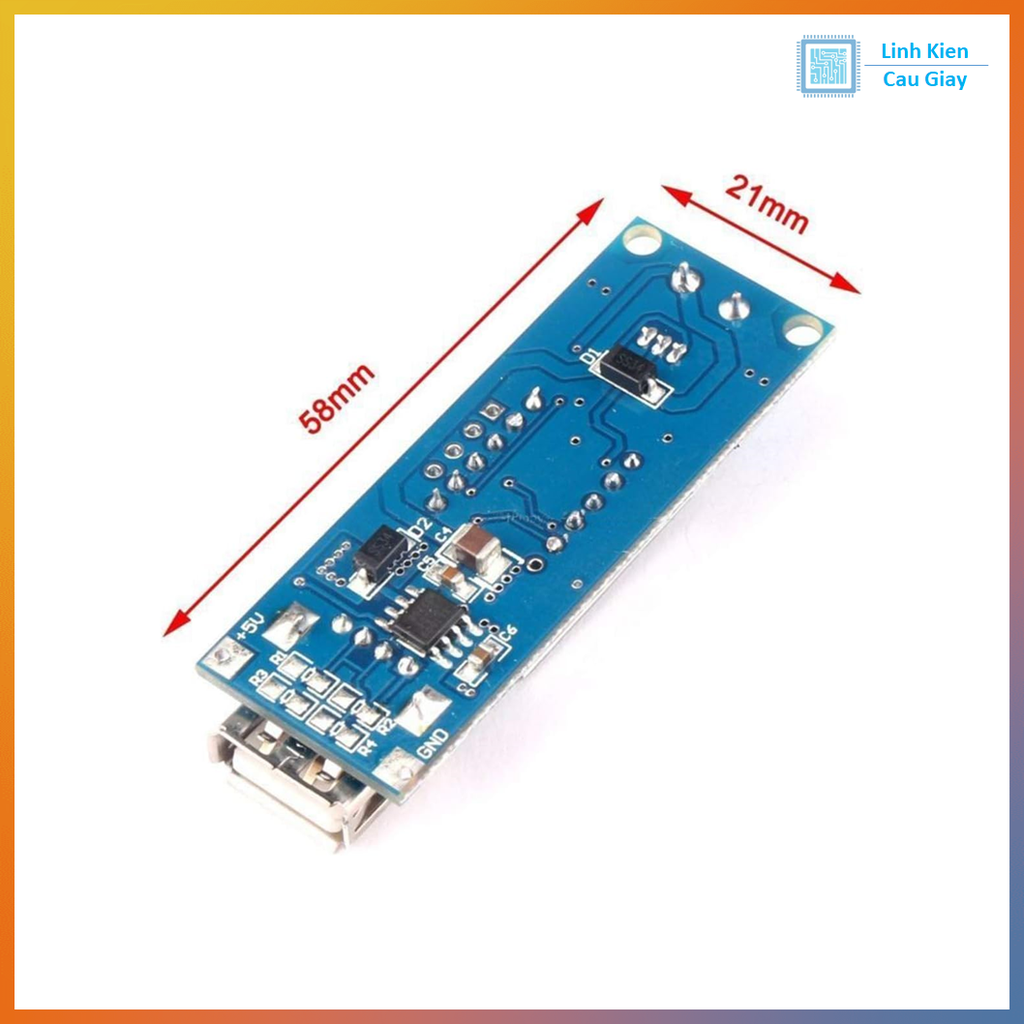 Mạch Hạ Áp Buck 4.55-15V Xuống 5V 2A Cổng USB Sạc Điện Thoại