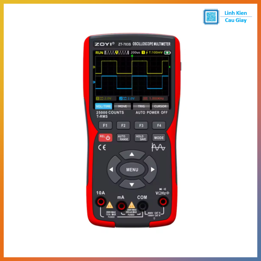 Máy hiện sóng cầm tay Oscilloscope ZOYI ZT-703S 3 trong 1 kênh đôi 50MHz