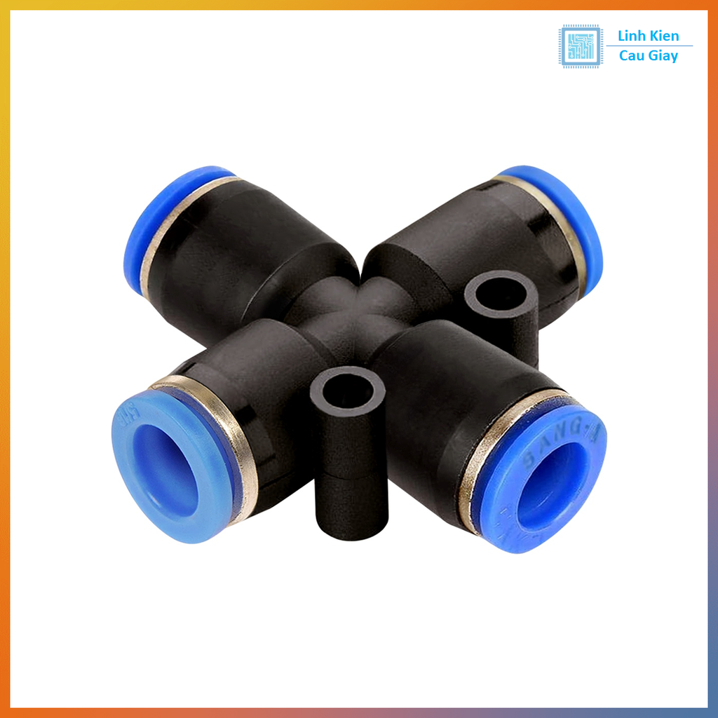 Đầu nối hơi nhanh chia 4 chữ thập PZA