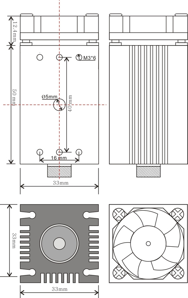 Đầu cắt Laser Diot 2,5W