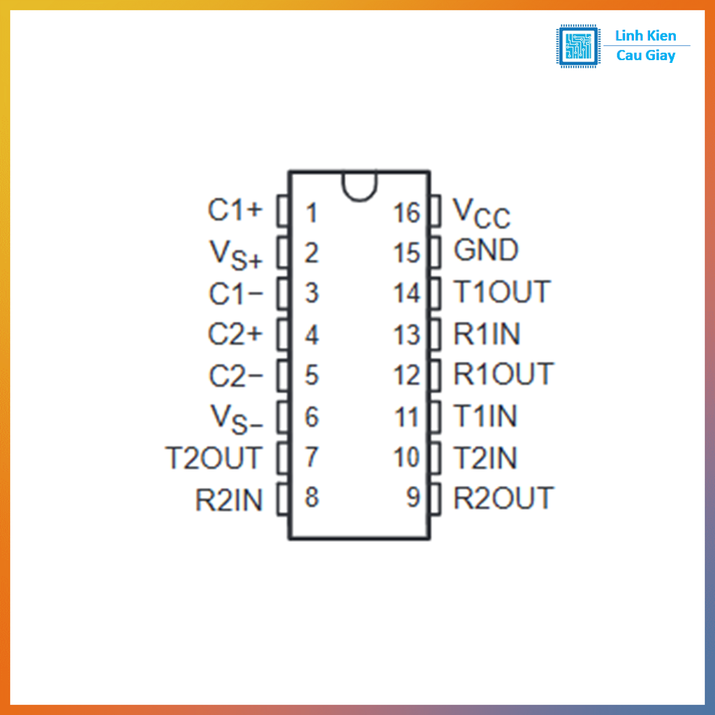 Linh kiện MAX232 DIP16