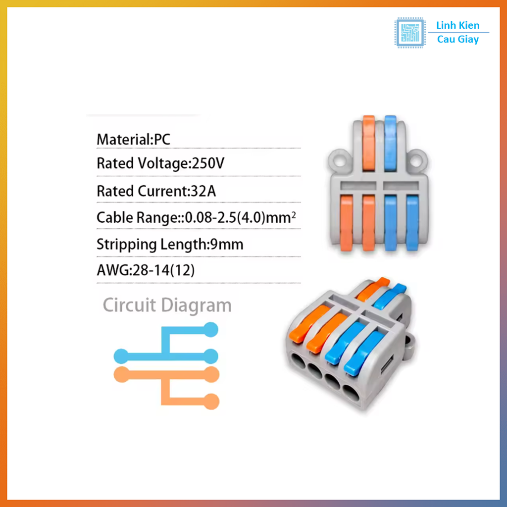 Jack Nối 2 dây ra 4 dây SPL-424