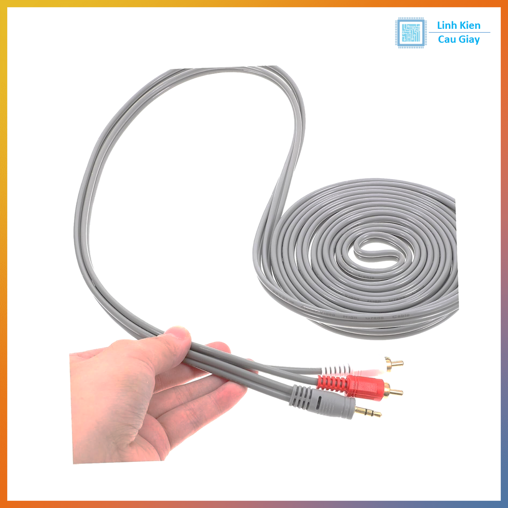 Dây Audio 3.5mm ra 2 đầu RCA (Hoa sen) AV116 lõi đồng xịn