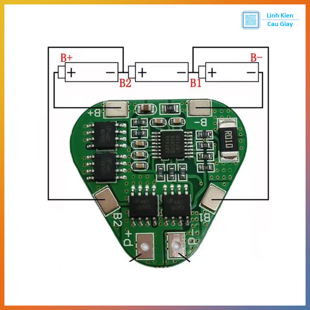 MẠCH SẠC CÂN BẰNG VÀ BẢO VỆ PIN 3 CELL 18650 8A Hình Tam Giác