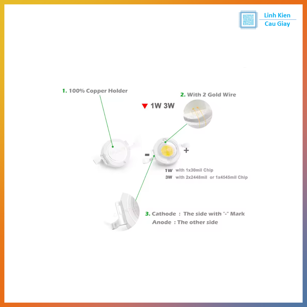 LED LUXEON 1W CÁC MÀU