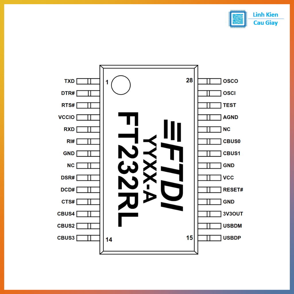 Linh kiện IC FT232RL chân dán SSOP28