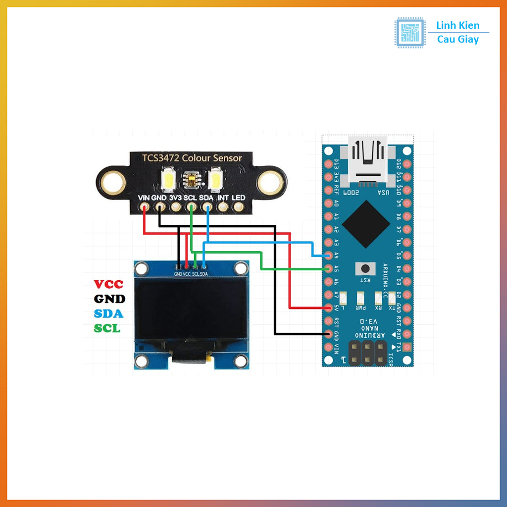 Cảm biến màu TCS34725 nhận dạng màu RGB I2C