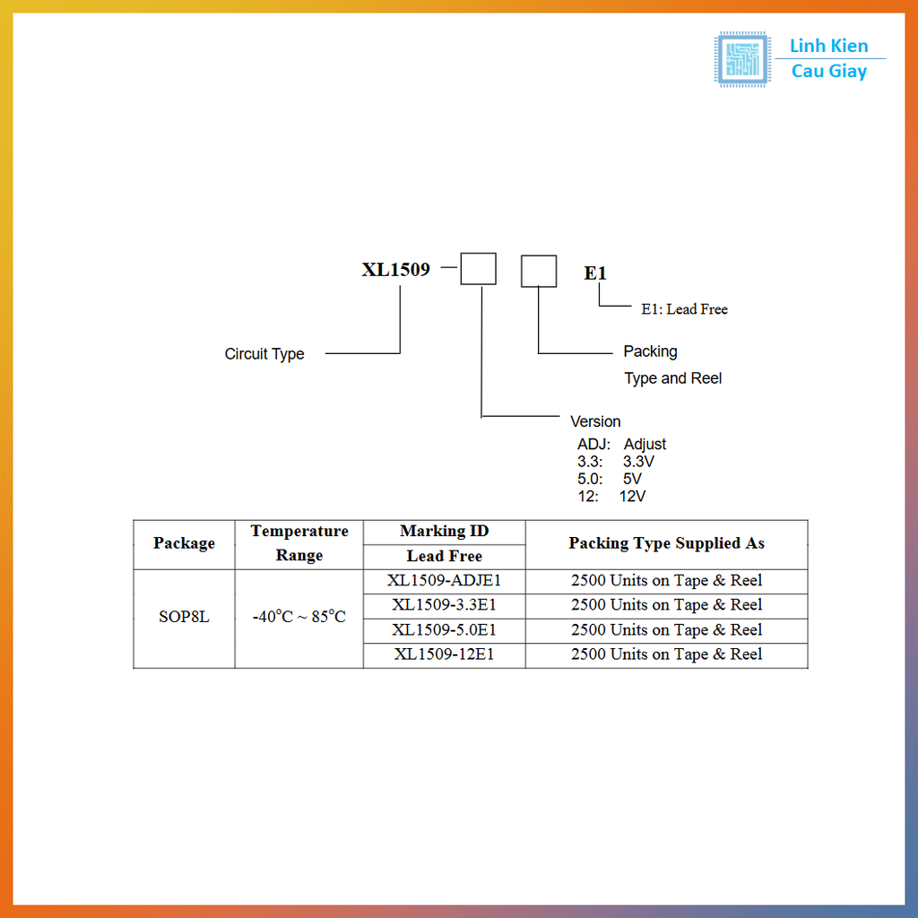 Linh kiện XL1509-12V SMD SOP8