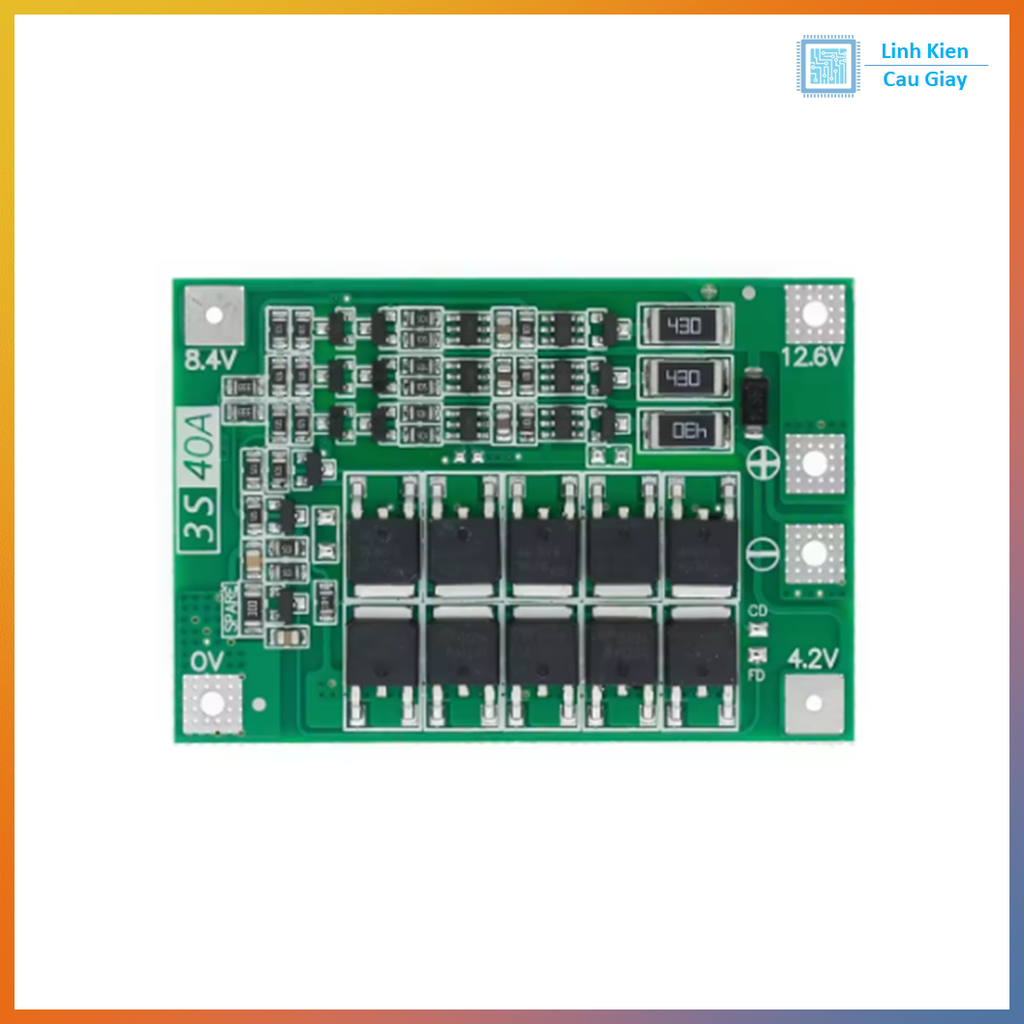 Mạch sạc và bảo vệ pin 3 Cell 40A lithium 18650