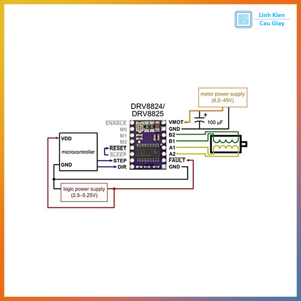 Mạch Điều Khiển Động Cơ Bước DRV8825
