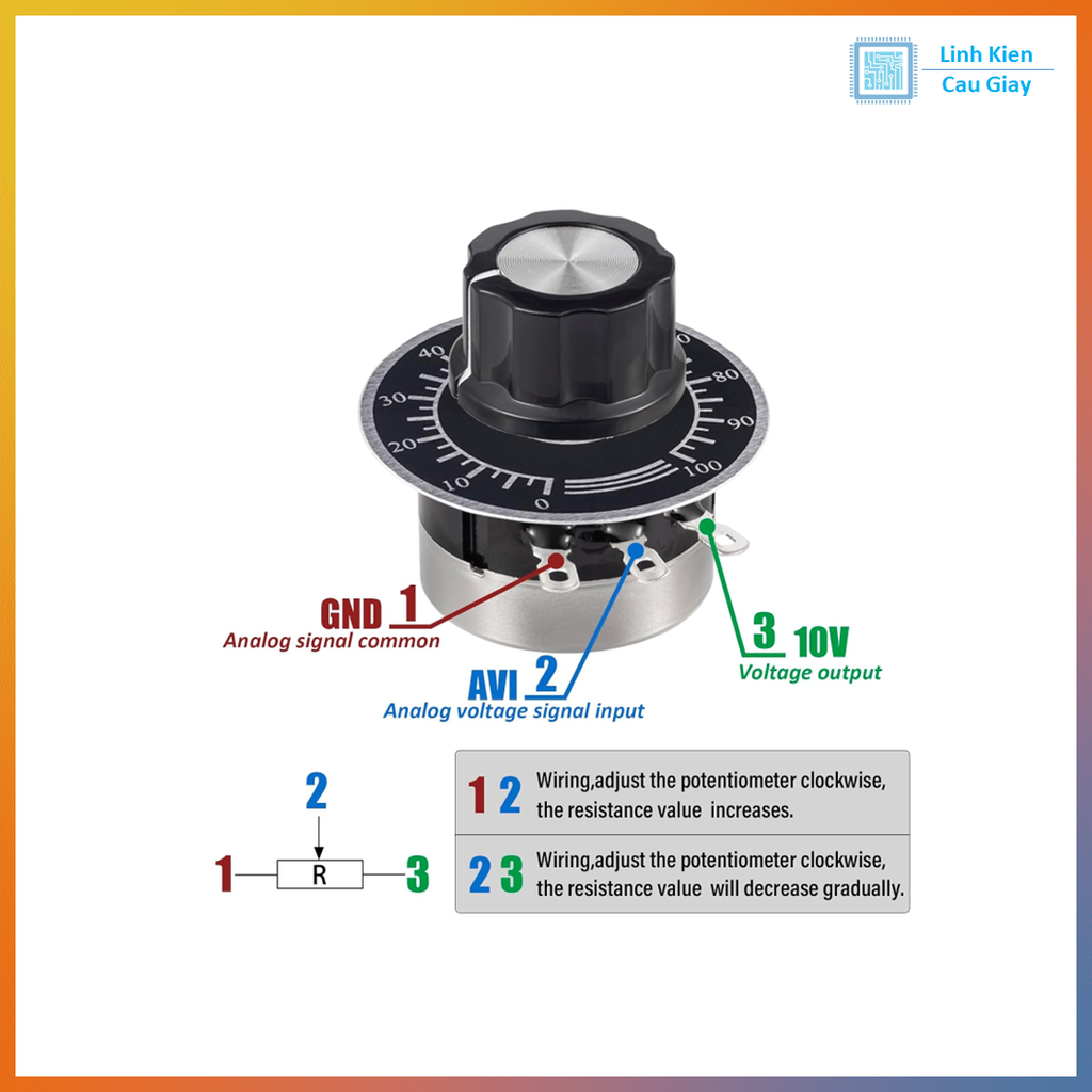 Biến trở xoay RV24YN20S nhiều giá trị