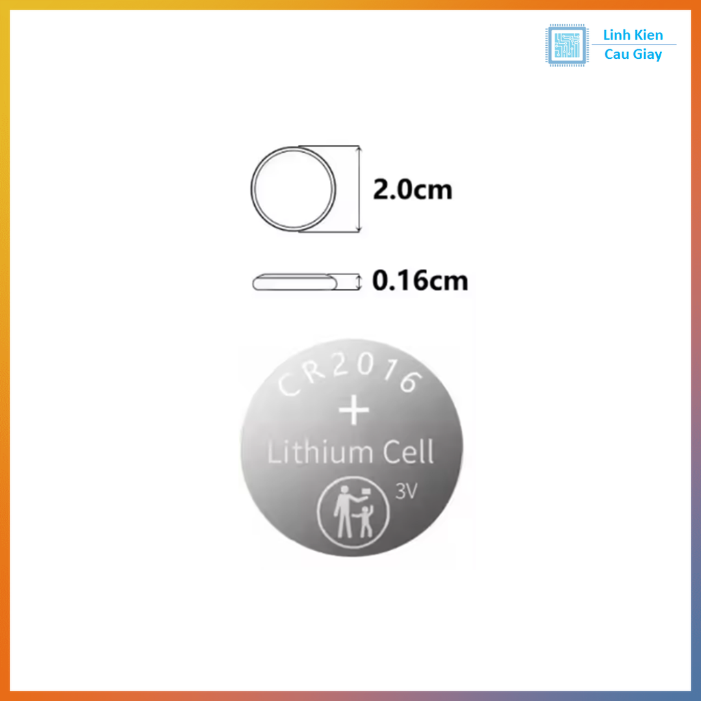 Pin CR2016 Loại Vỉ (1 Viên)
