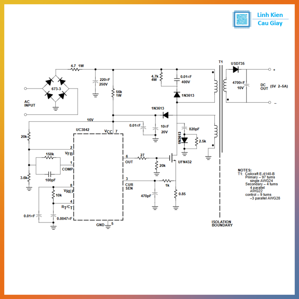 Linh kiện UC3842 SMD SOP8