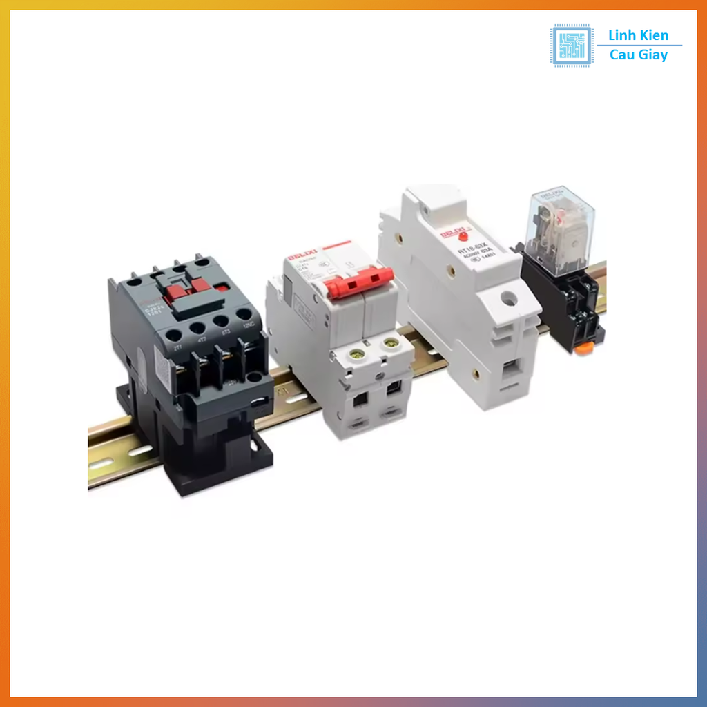 Thanh ray cài thiết bị tủ điện 1 mét (Sắt 0.7mm)