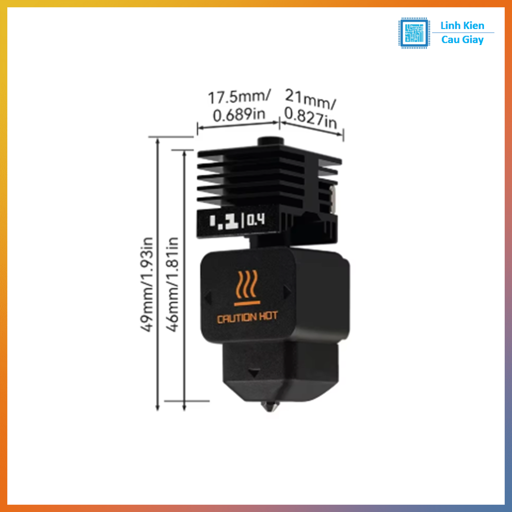 Cụm đầu phun Hotend Bambu Lab A1/A1 Mini/H2D Nozzle thép cứng