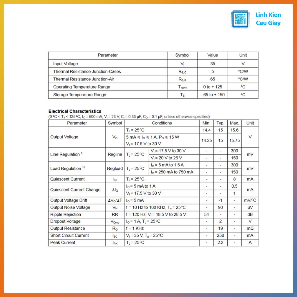 Linh kiện L7815CV TO-220