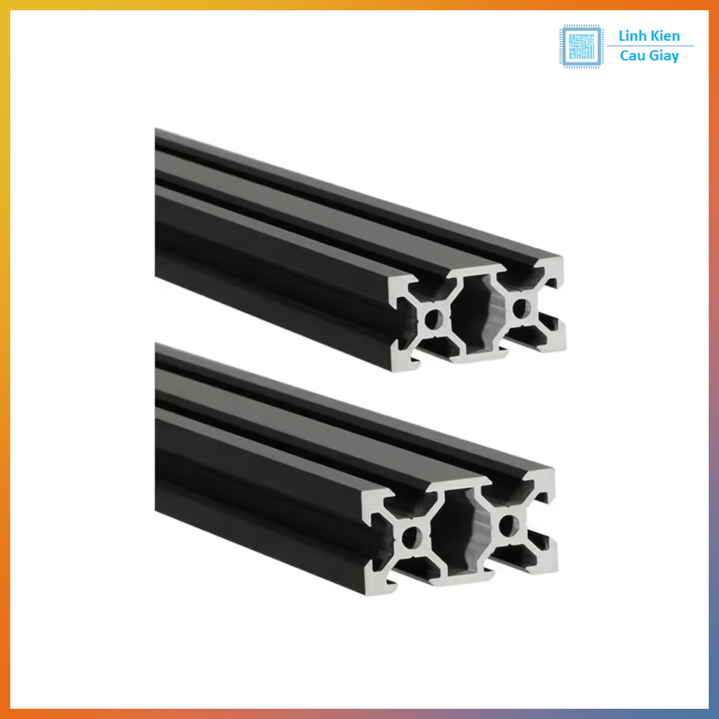 Nhôm định hình V slot 2040 Anot đen (1m)