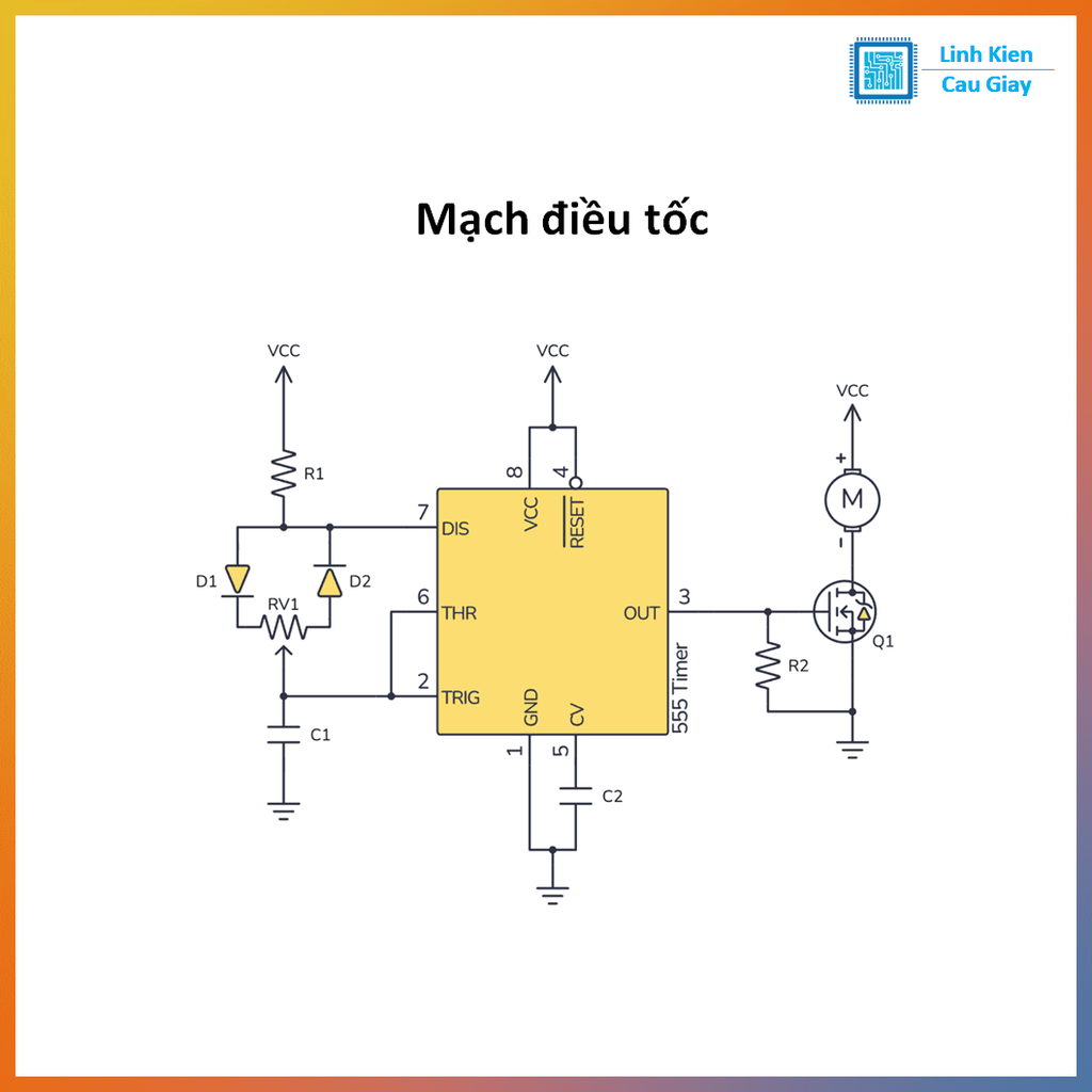 Linh kiện IC NE555 tạo xung