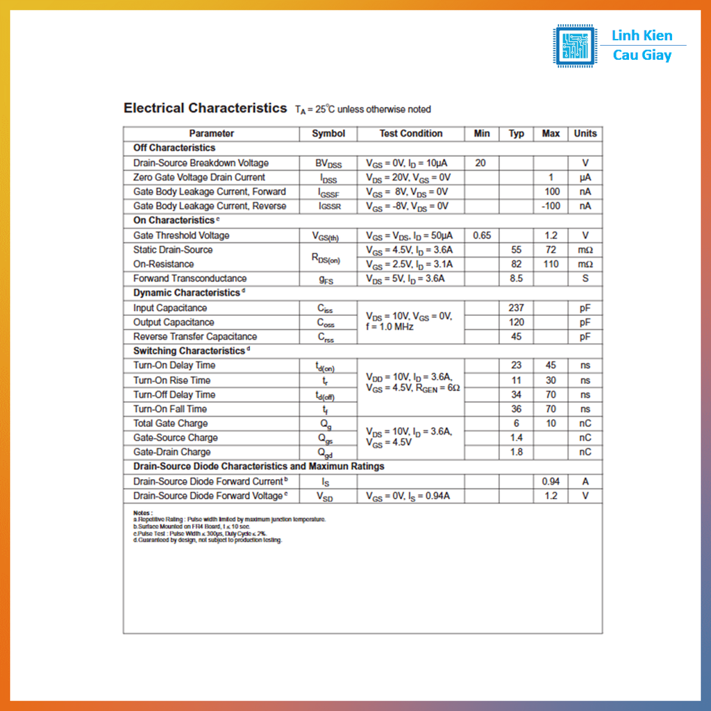 Linh kiện Mosfet SI2302 A2SHB (SL: 5 chiếc)