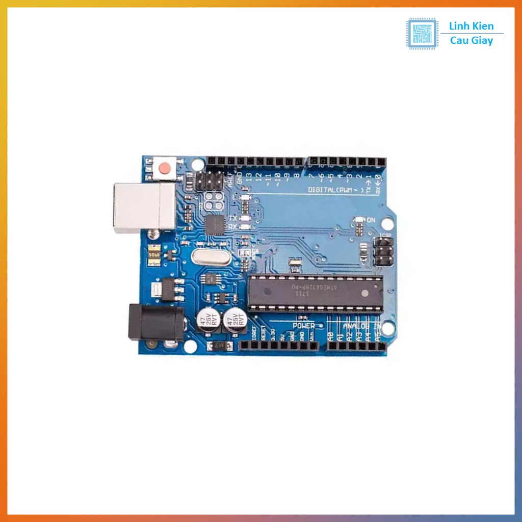 Board Arduino UNO R3 ATmega328 U chip cắm