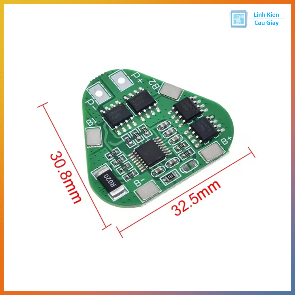 MẠCH SẠC CÂN BẰNG VÀ BẢO VỆ PIN 3 CELL 18650 8A Hình Tam Giác