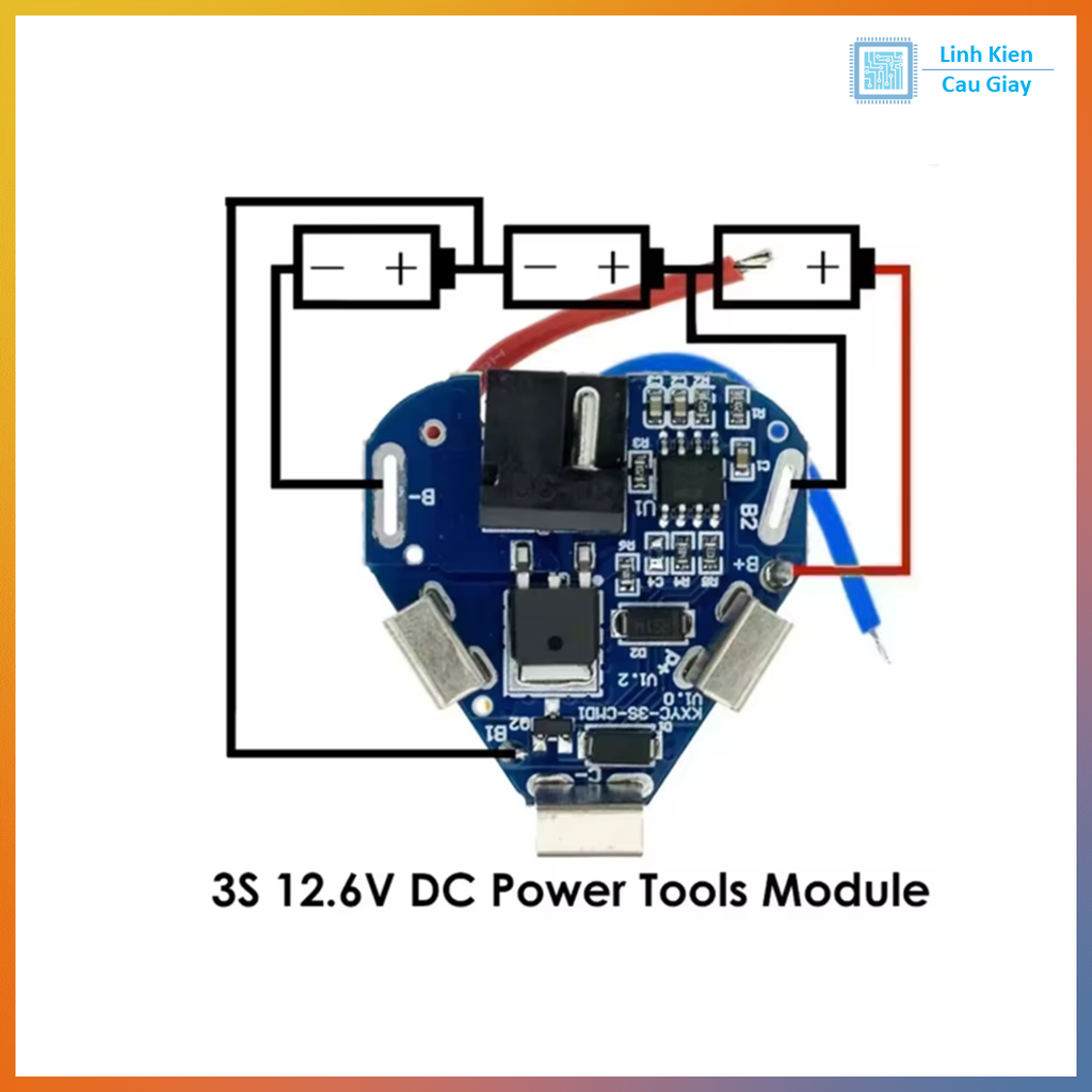 Mạch sạc và bảo vệ pin 3 Cell hình tam giác cho máy khoan 8A