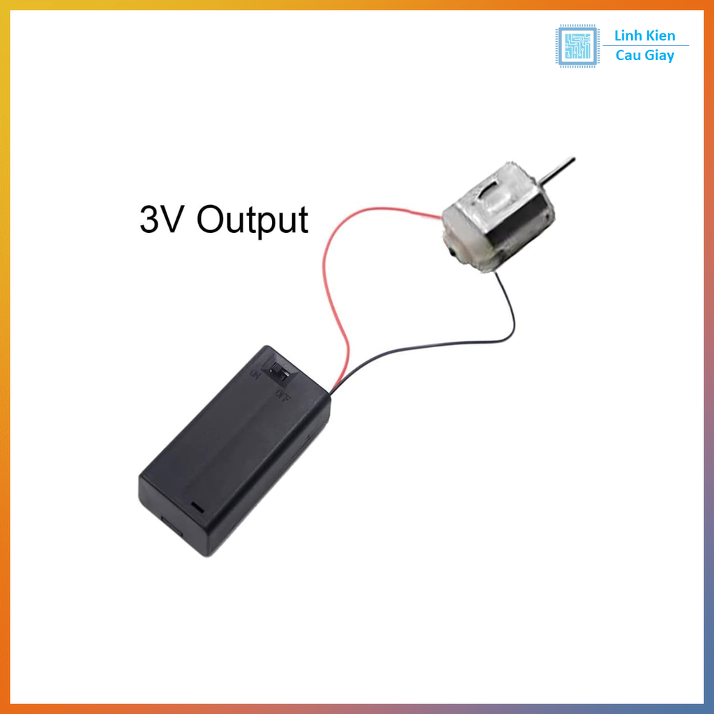 Hộp đế 2 pin AA có nắp và công tắc