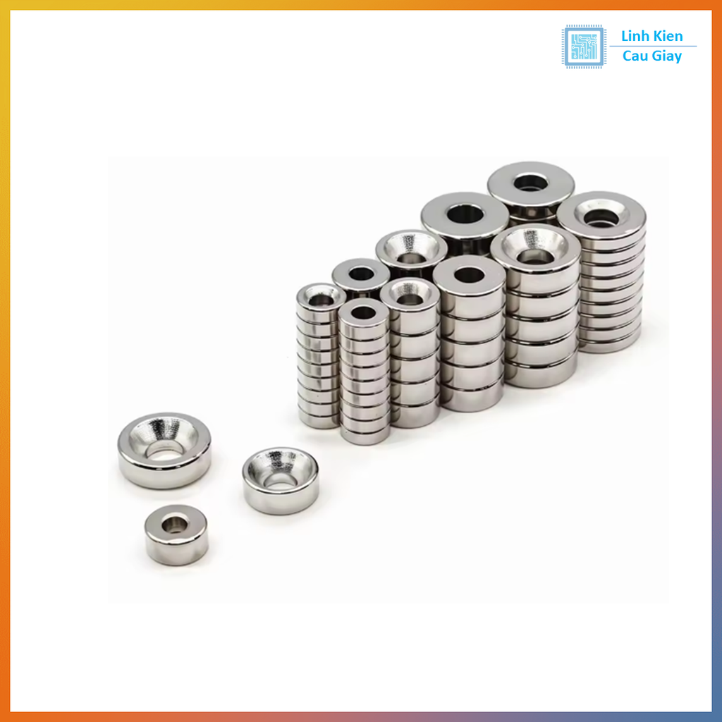 Nam châm tròn có lỗ đất hiếm nhiều kích thước