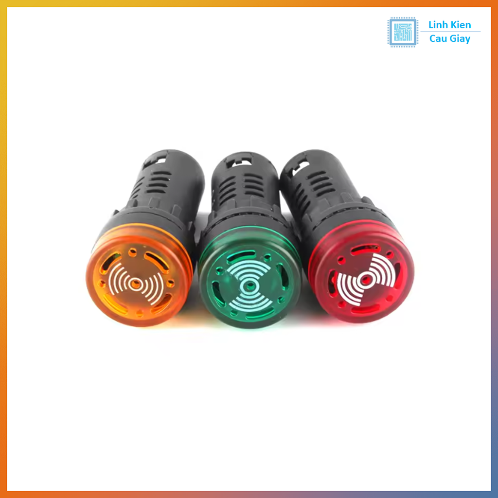 Đèn báo có còi phi 22mm AD16-22SM Màu xanh lá
