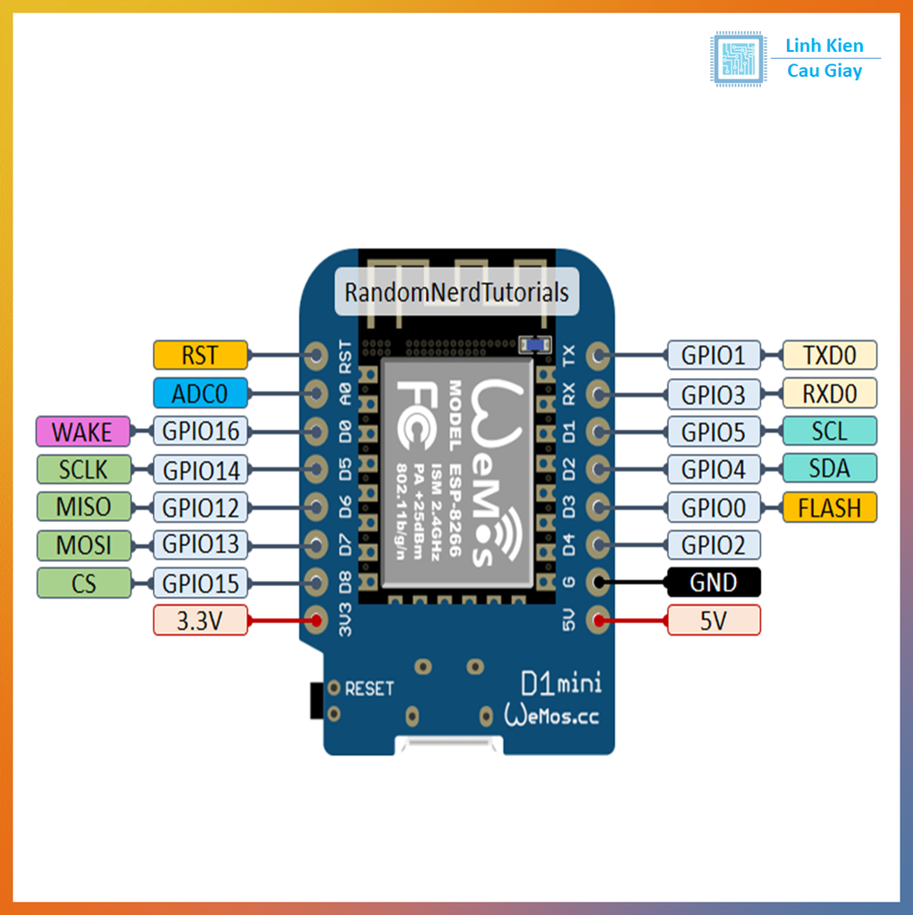 Kit IoT WiFi ESP8266 WeMos D1 mini