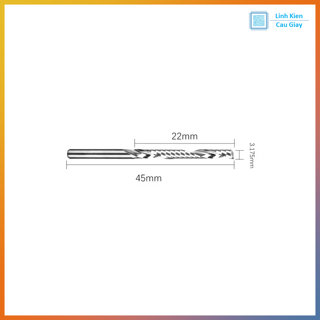 Mũi phay dao xoắn 1 me Phi 3,175