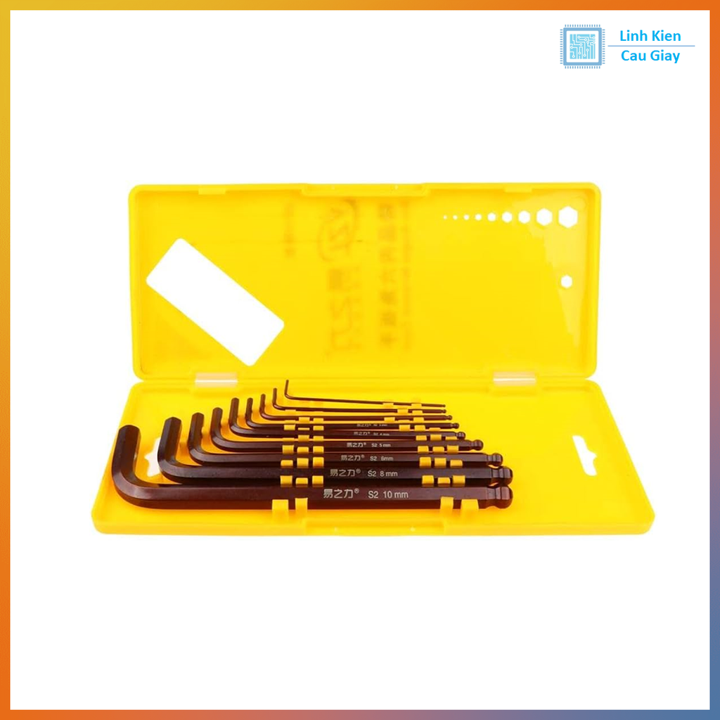 Bộ mở lục giác 9 chi tiết HRC62 hàng loại tốt