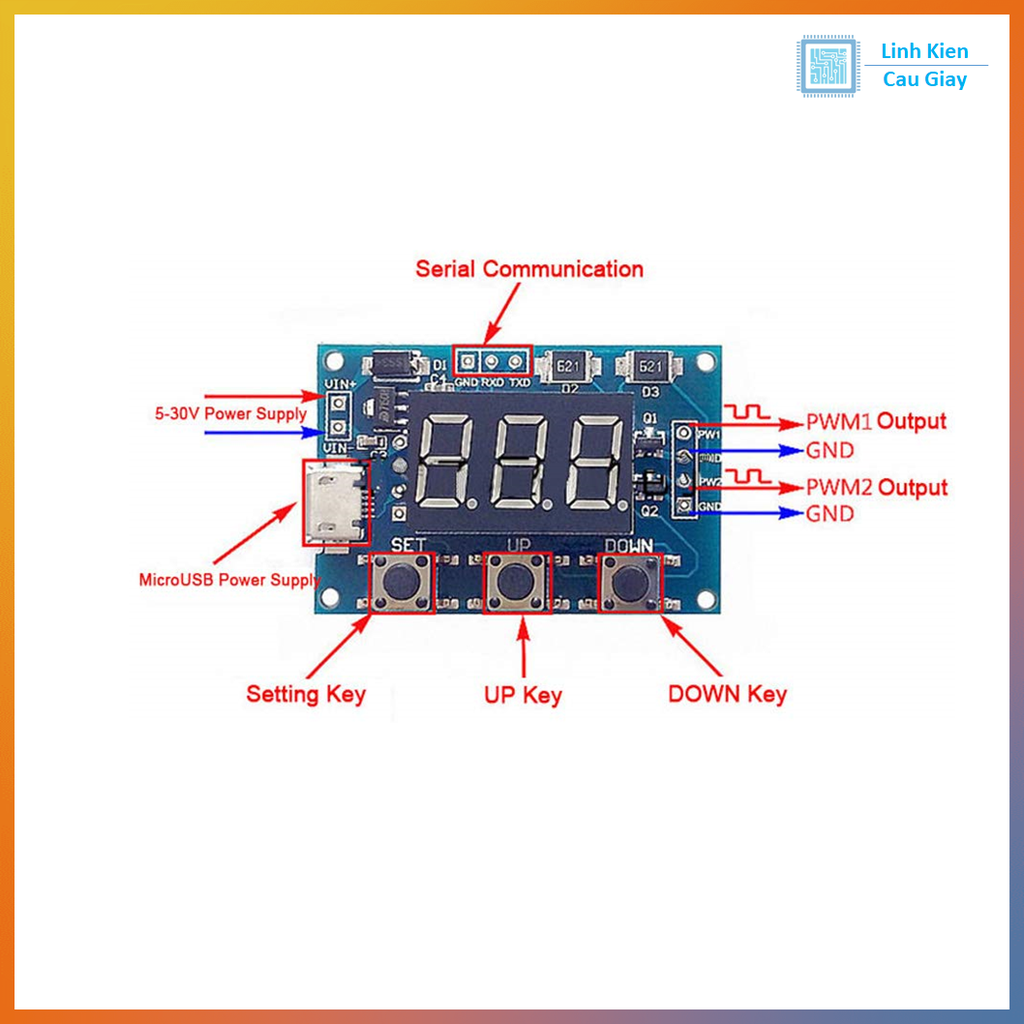 Mạch tạo xung 2 kênh 1Hz ~ 150KHz