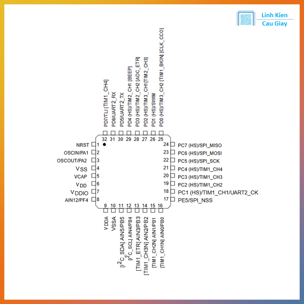 STM8S105K6T6C LQFP-32
