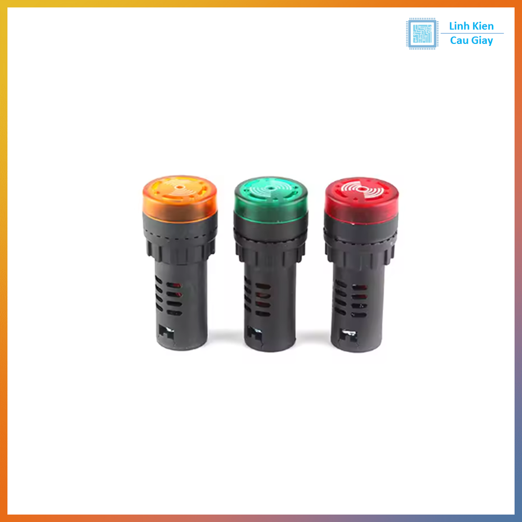 Đèn báo có còi phi 16mm AD16-22SM Màu vàng