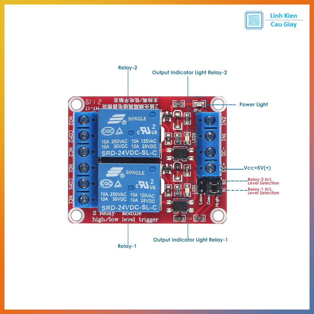 Module 1/2/4/8 Relay 24V Có Opto Cách Ly