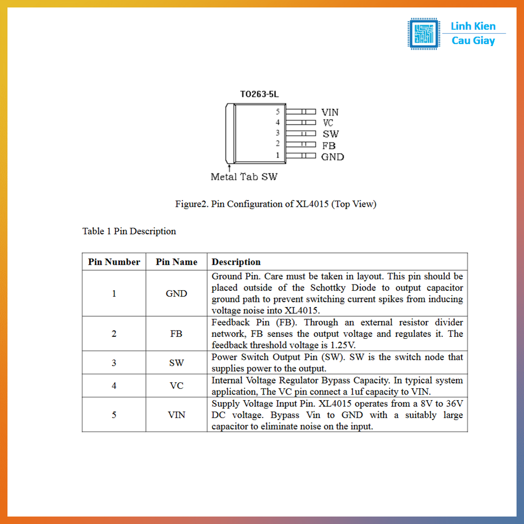 Linh kiện XL4015 TO-263