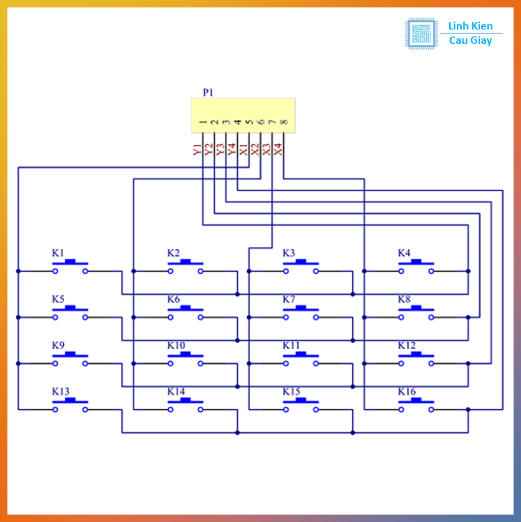 Keypad 4x4 DIP Phím Ma Trận