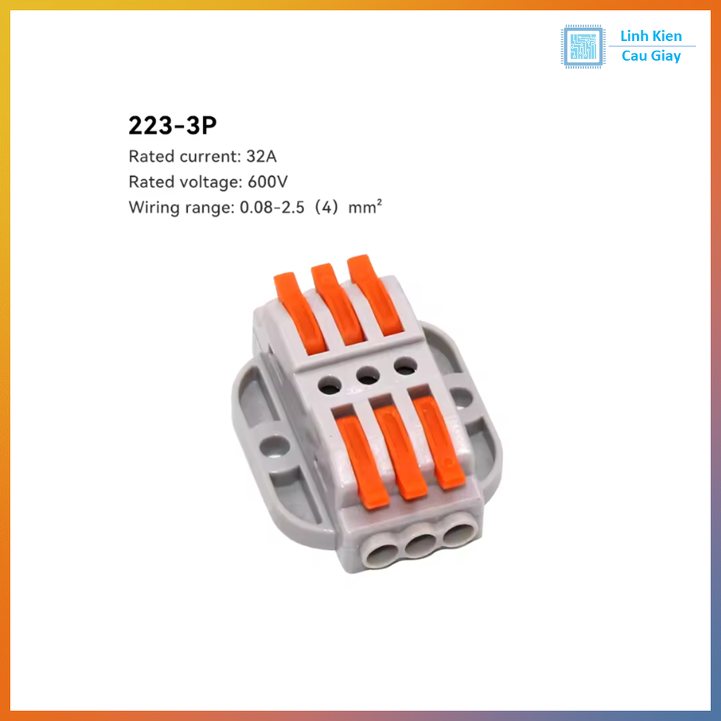 Jack Nối Dây 3 Chân SPL-3 có tai bắt ốc