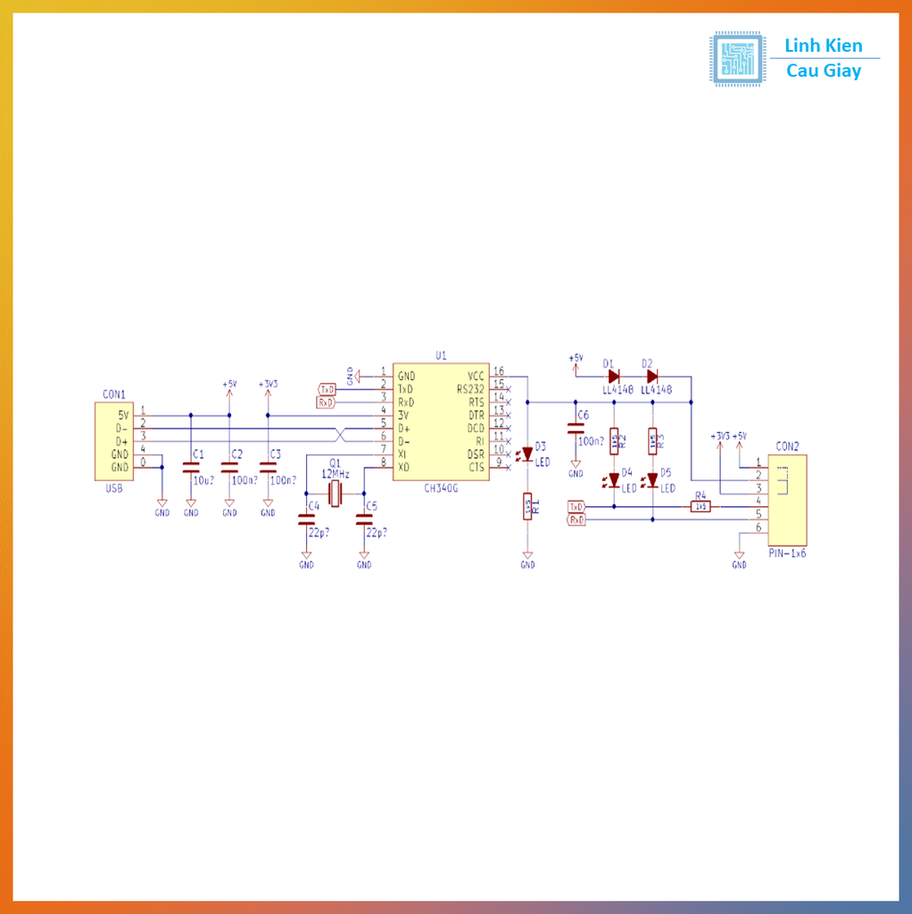 USB TO COM/TTL Chip CH340G