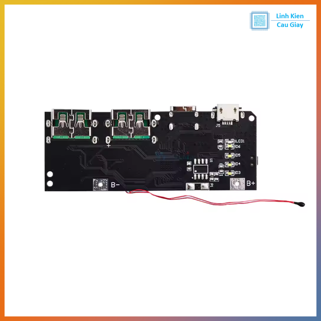 Module sạc dự phòng DIY 22.5W, 5 cổng, hỗ trợ sạc nhanh 2 chiều QC4 PD3.0